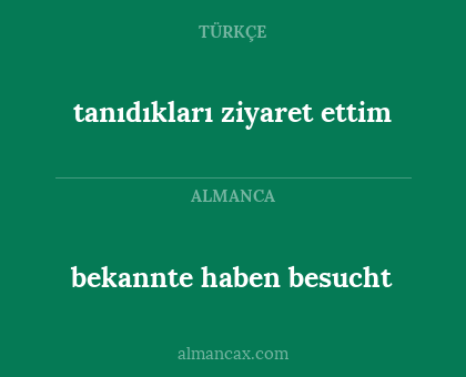 tanıdıkları ziyaret ettim - bekannte haben besucht