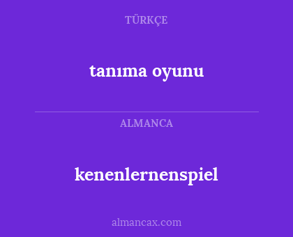 tanıma oyunu - kenenlernenspiel