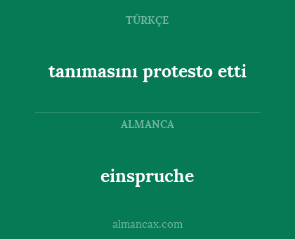 einspruche - tanımasını protesto etti