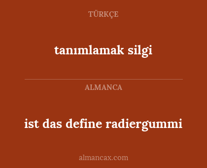 tanımlamak silgi - ist das define radiergummi
