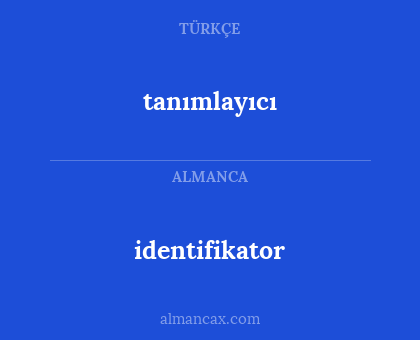 tanımlayıcı - identifikator