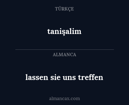 tanişalim - lassen sie uns treffen