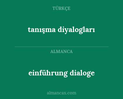 tanışma diyalogları - einführung dialoge
