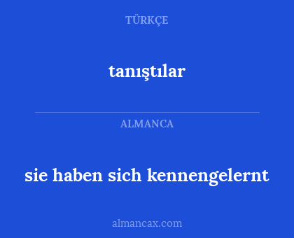 sie haben sich kennengelernt - tanıştılar
