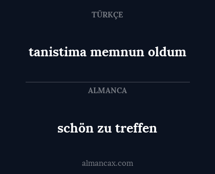 tanistima memnun oldum - schön zu treffen
