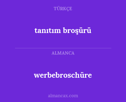 tanıtım broşürü - werbebroschüre