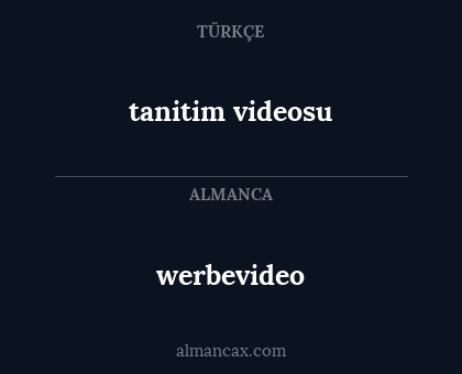 werbevideo - tanitim videosu