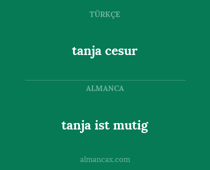 tanja ist mutig - tanja cesur