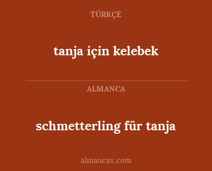 tanja için kelebek - schmetterling für tanja