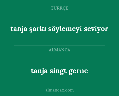 tanja singt gerne - tanja şarkı söylemeyi seviyor