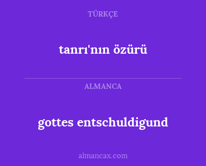 gottes entschuldigund - tanrı'nın özürü