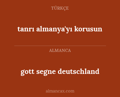 tanrı almanya'yı korusun - gott segne deutschland