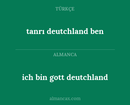 tanrı deutchland ben - ich bin gott deutchland