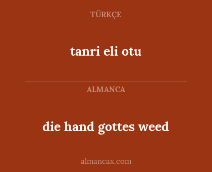 die hand gottes weed - tanri eli otu