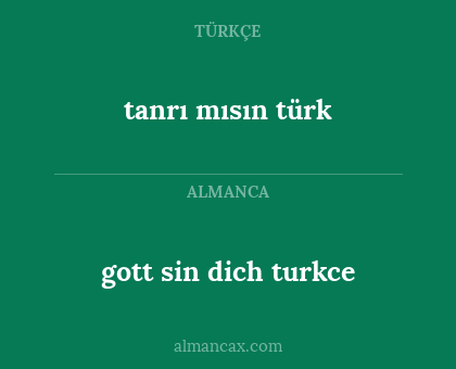 tanrı mısın türk - gott sin dich turkce
