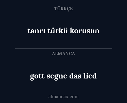 gott segne das lied - tanrı türkü korusun