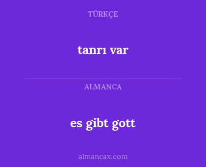 es gibt gott - tanrı var