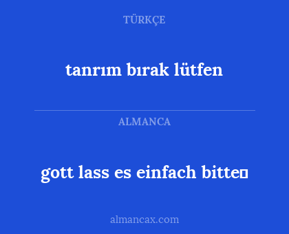 gott lass es einfach bitte﻿ - tanrım bırak lütfen