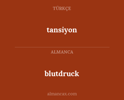 tansiyon - blutdruck