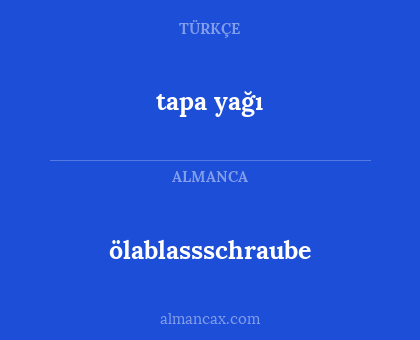 ölablassschraube - tapa yağı