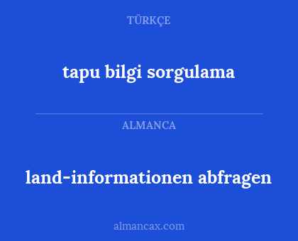 land-informationen abfragen - tapu bilgi sorgulama