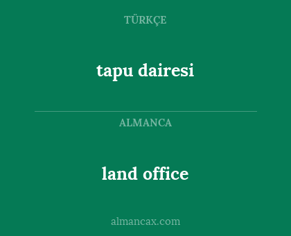 land office - tapu dairesi