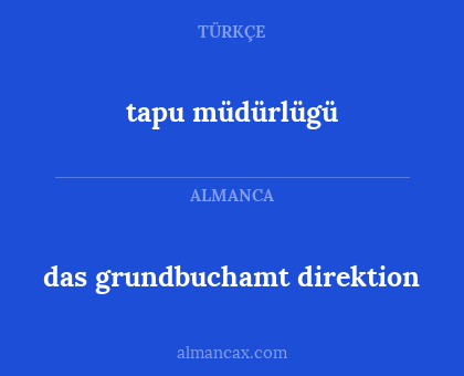 das grundbuchamt direktion - tapu müdürlügü