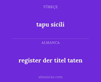 register der titel taten - tapu sicili