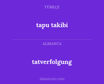 tatverfolgung - tapu takibi