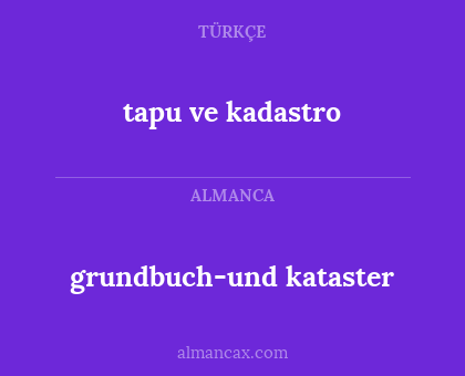 grundbuch-und kataster - tapu ve kadastro