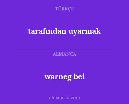 tarafından uyarmak - warneg bei