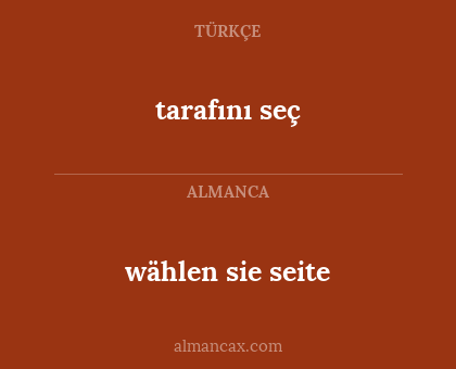 wählen sie seite - tarafını seç