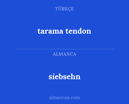 siebsehn - tarama tendon