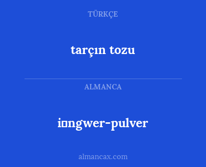 tarçın tozu - i̇ngwer-pulver