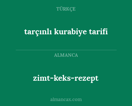 tarçınlı kurabiye tarifi - zimt-keks-rezept