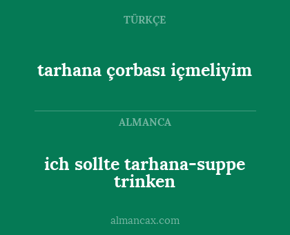 tarhana çorbası içmeliyim - ich sollte tarhana-suppe trinken