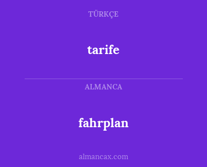 fahrplan - tarife