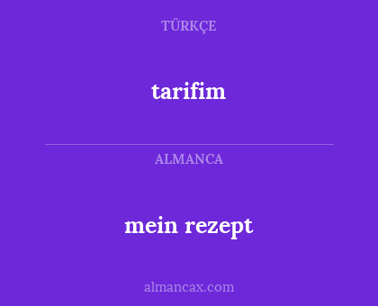 tarifim - mein rezept
