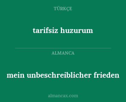 tarifsiz huzurum - mein unbeschreiblicher frieden