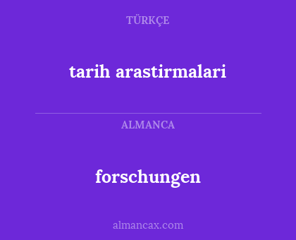 forschungen - tarih arastirmalari