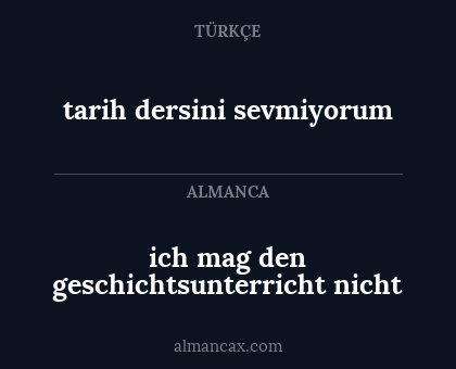 tarih dersini sevmiyorum - ich mag den geschichtsunterricht nicht