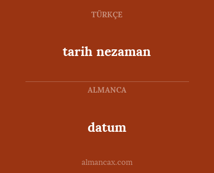 datum - tarih nezaman