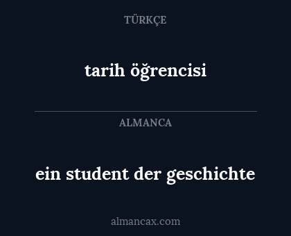 ein student der geschichte - tarih öğrencisi