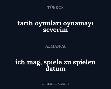 tarih oyunları oynamayı severim - ich mag, spiele zu spielen datum