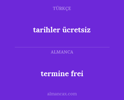 termine frei - tarihler ücretsiz