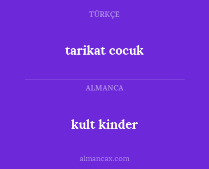 tarikat cocuk - kult kinder
