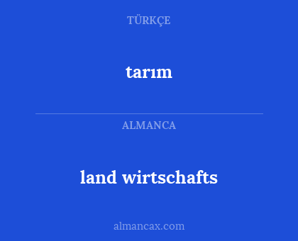 land wirtschafts - tarım