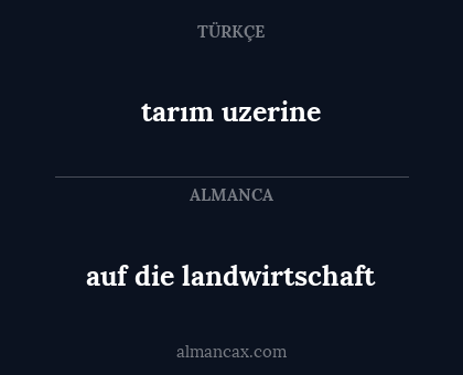 tarım uzerine - auf die landwirtschaft