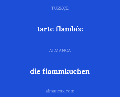 die flammkuchen - tarte flambée