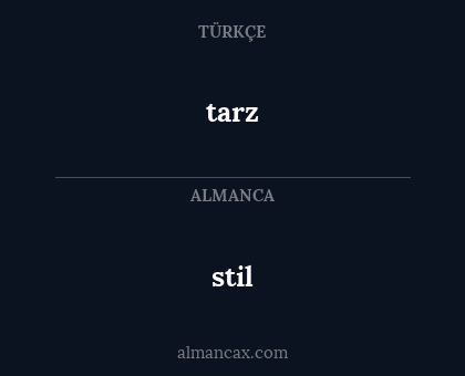 tarz - stil